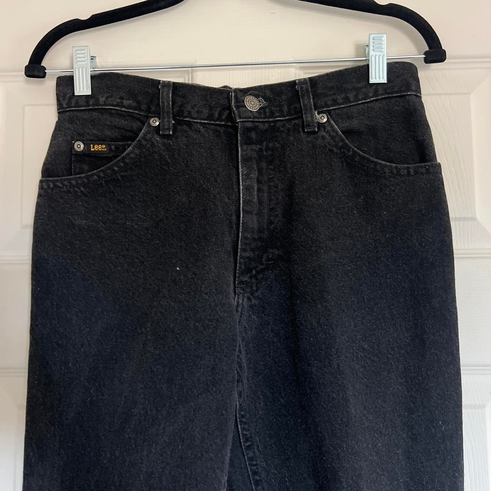 Vintage Lee Black Jeans 29x32 100% Cotton Washed Denim